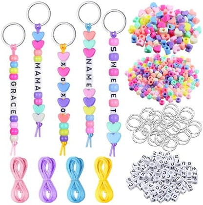 Landical 564 Pcs DIY Bead Keychain Kit Name Beads Craft Heart Bag Charm Set by Landical