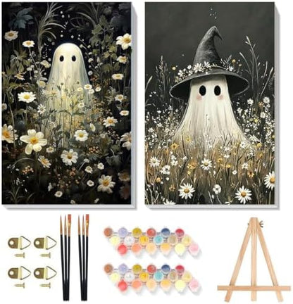 SUJINMEI 2 Pack Halloween Paint by Numbers Kit for Adults (Ghost, 8x12inch) by Unknown
