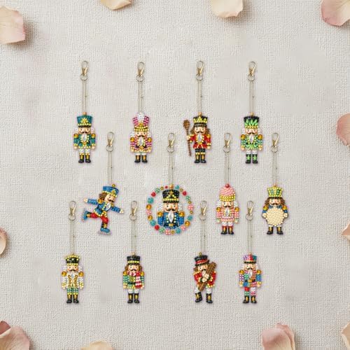 LAKEQUILL Holiday Soldier 12 Pcs 5D Diamond Painting Keychain Kit - Image 3