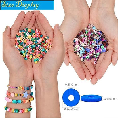 XJRLUK Clay Beads Bracelet Making Kit, 6 Boxes 20000+ PCS 144 Colors Polymer Flat HEISHI Beads Kit for Jewelry Making, Crafts Gift for Christmas Party Gift Craft kit - Image 3