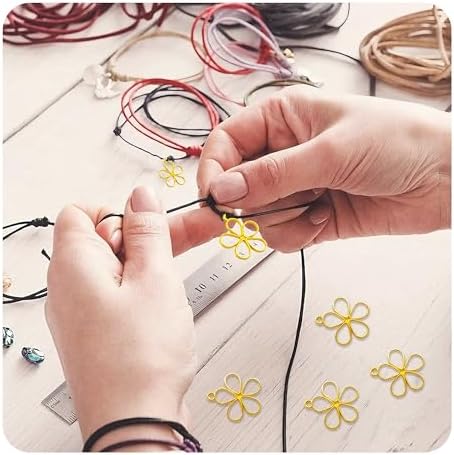 30PCS Open Bezel Pendants, Hollow Flower Alloy Frame Charms for Resin Jewelry Making, DIY Earrings Necklace Bracelet Craft Supplies - Image 5