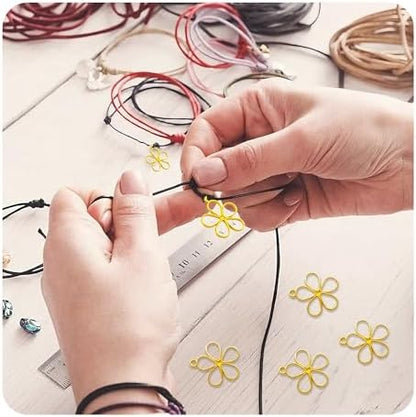 30PCS Open Bezel Pendants, Hollow Flower Alloy Frame Charms for Resin Jewelry Making, DIY Earrings Necklace Bracelet Craft Supplies - Image 5