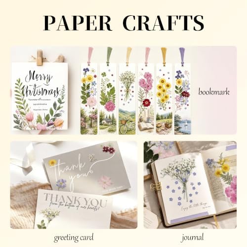 95PCS Real Natural Dried Pressed Flowers and Leaves Craft Kit with Tweezers & Glue Pen for Resin, Scrapbooking, Card Making & DIY Crafts - Image 3