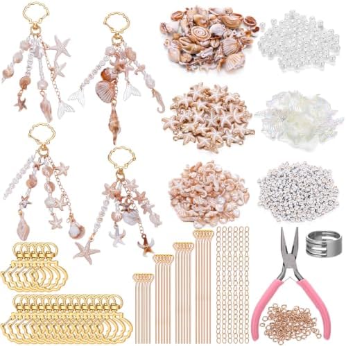 1276 Pcs Beach Seashell Keychain Making Kit Ocean Coastal DIY Craft Making by Unknown