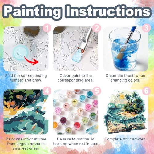 Kalonyth Book Framed Paint by Numbers Kit for Adults Beginner 10x10 inch - Image 6