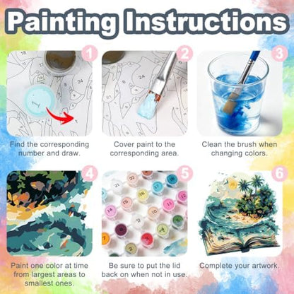 Kalonyth Book Framed Paint by Numbers Kit for Adults Beginner 10x10 inch - Image 6