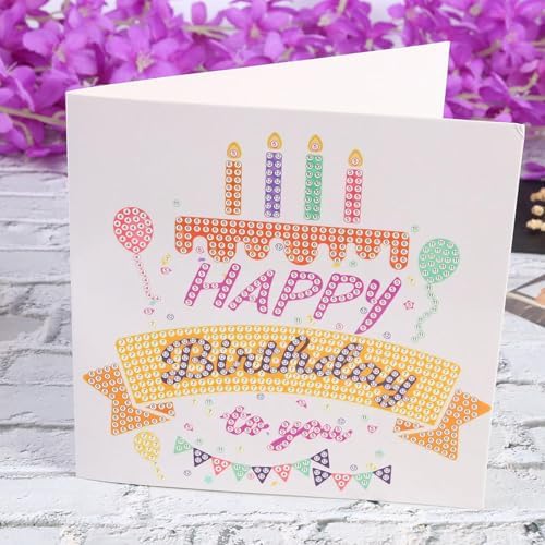 12Pcs DIY Diamond Art Greeting Cards Kit with Envelopes&Tools - Create Your Own Sparkling Birthday, Thank You, Holiday Cards for Adults & Beginners(Happy Birthday) - Image 5