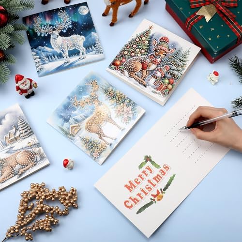 48 Pack Christmas Diamond Painting Greeting Cards,Classic Style - Image 6