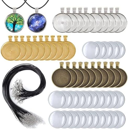J6QIHANG 90pcs Pendant Trays Kit for DIY Jewelry Crafts Making by Unknown