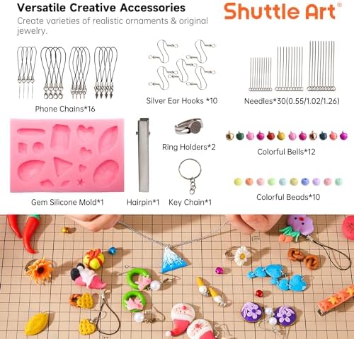 Shuttle Art Polymer Clay Kit, 57 Colors Oven Bake Clay for Kids with 19 Carving Tools and 10 Accessories, Non-Sticky, Non-Toxic, Ideal Gift for Kids - Image 4