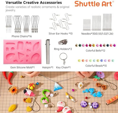 Shuttle Art Polymer Clay Kit, 57 Colors Oven Bake Clay for Kids with 19 Carving Tools and 10 Accessories, Non-Sticky, Non-Toxic, Ideal Gift for Kids - Image 4