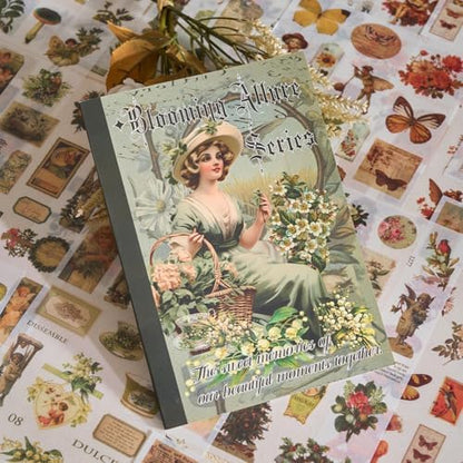 550+ Aesthetic Scrapbook Stickers, Vintage Stickers for journaling Butterfly Plant Flower Nature Washi Sticker Book for Adults, Junk Journal Supplies for DIY Art Collage Album Scrapbooking Planner by Ahmagen