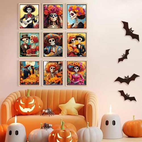 9 Piece Halloween Paint by Numbers Kit for Adults Canvas, Frameworkless - Image 4