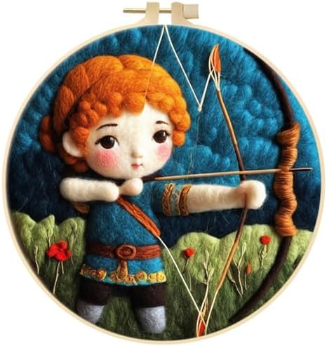 EUBUY Needle Felting Starter Kit, Felt Painting Kit for Beginners Wool Needle Felt Set with Felt Needle, Picture Frame, Foam Pad, Felt Cloth, Instructions by EUBUY
