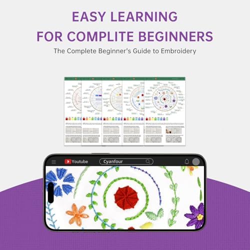 CYANFOUR 5 Stage Embroidery Kit Easy to Learn from Video & Guidance - Image 4