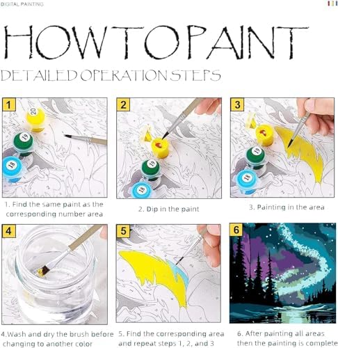 KYOQFVN 2 Pack Paint by Numbers Kit for Adults - Acrylic Easy Framed Canvas Arts and Crafts 8x12inch - Image 5