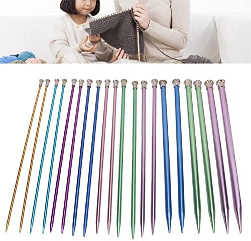 Aluminum Knitting Needles Set, 25cm, Colored Metal, Single Pointed, 10 Pairs, 20 Pieces, 10in, for Scarves Hats Sweaters - Image 3