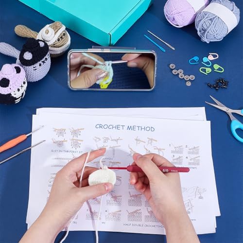 ORIGACH 3 Set Halloween Mummy & Cat Crochet Kit for Beginners, DIY Halloween Amigurumi Set with Video Tutorial, Yarn, Tools, Complete Crochet Starter Pack, DIY Spooky Gift - Image 4