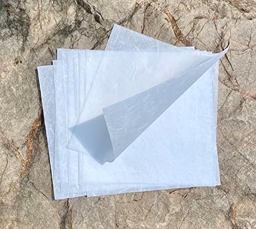 Natural Fiber Mulberry Paper Sheets 6 x 6 Inches, 50 PCS Handmade Craft Paper for Origami, Scrapbooking, Card Making, DIY Decoration, Mixed Media Art (White Color, 6x6 Inch) (Pack of 2) - Image 3
