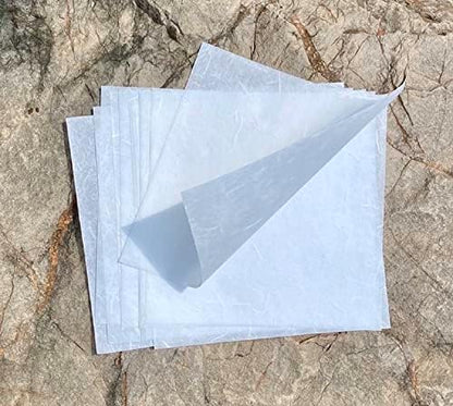 Natural Fiber Mulberry Paper Sheets 6 x 6 Inches, 50 PCS Handmade Craft Paper for Origami, Scrapbooking, Card Making, DIY Decoration, Mixed Media Art (White Color, 6x6 Inch) (Pack of 2) - Image 3