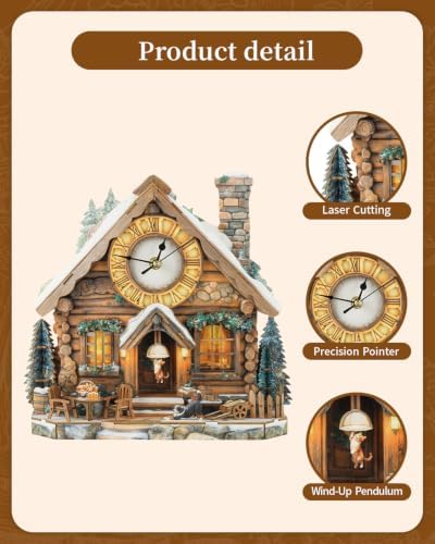 3D Puzzles for Adults-Wooden Swiss House Clock Puzzle DIY Clock Model Kit - Image 6