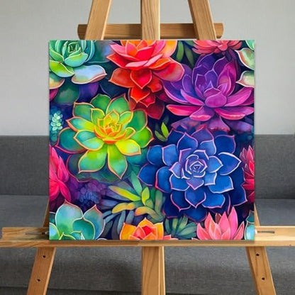 JUJUHOOD Succulent Plant Framed Paint by Numbers Kit for Adults Beginner & Kids Ages 8-12,Easy Paint by Number Without Easel, Acylic Paint by Numbers for Gift Home Wall Decor (10x10Inch) - Image 5