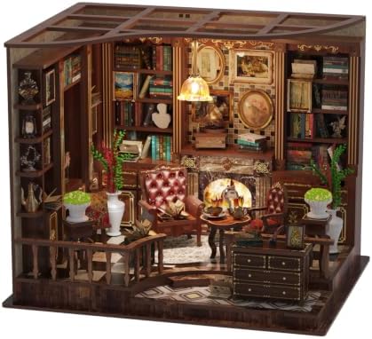 DIY Book Nook Kit LED 3D Wooden Puzzle - Left Bank Study by Nimpro