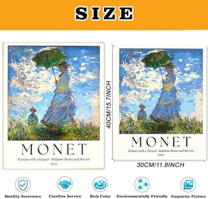 6 Pack Monet Paint by Numbers Kit for Adults Beginner (Without Frame) - Image 5