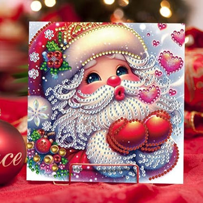 6pcs DIY Diamond Art Christmas Cards Kit with Envelopes & Tools-Diamond Dot Greeting Cards,Xmas 5D Rhinestones Painting for Adults,DIY Craft Family Friend Xmas Gifts(Xmas Snowman Santa Claus) - Image 2