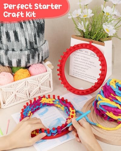 Aeelike 2 PCS Round Knitting Loom for Hat Socks DIY Crafts, 7.5inch - Image 2