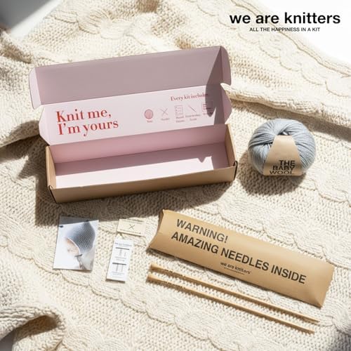 We Are Knitters Titi Hood Kit | Beginner Knitting Gift Kit | Soft Baby Alpaca Flat Knit Bonnet | Cozy Handmade Winter Baby Hood Warm Cozy Gift Set DIY - Image 4