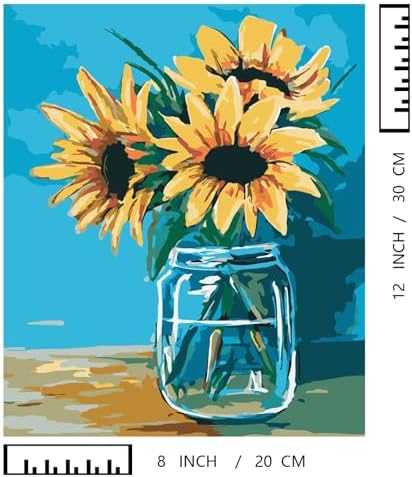 BAISITE Paint by Numbers Kit for Adults Beginners,8" Wx12 L 2 Pack Canvas for Painting Kits for Adults in Colorful Box 0304 Already Framed - Image 7