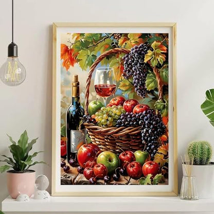 Jiqinsiye Adults Paint by Number Kits,Fruit Basket Painting by Number Kits on Canvas,Large Color by Numbers Adult Watercolor Gifts for Friends Wall Decor - Image 2