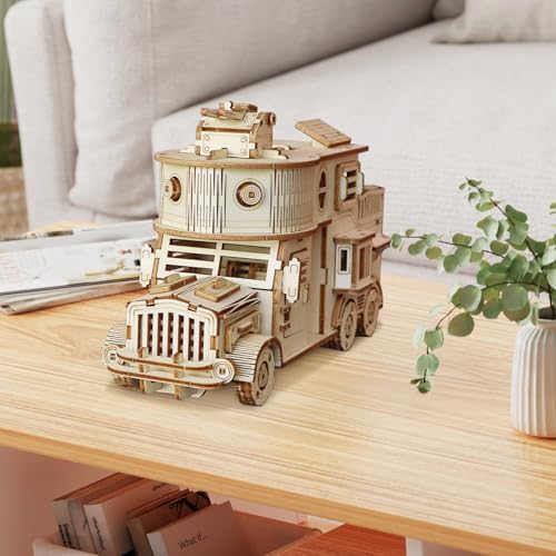 3D Wooden Puzzle for Adults, DIY Battle Vehicle Model Building Kit - Image 6