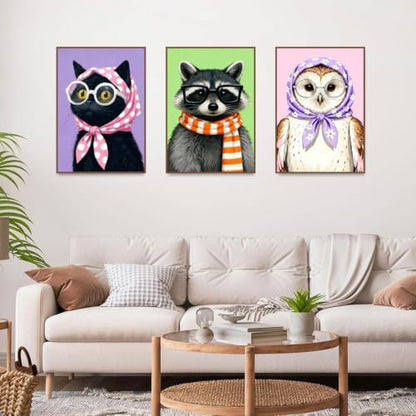 AOSGEDY 6 Pack Paint by Numbers Kit for Adults, Cartoon Animal Adult Paint by Number Kits on Canvas, DIY Animal Acrylic Oil Number Painting for Adults, Perfect for Home Decor 8x12 Inch - Image 4