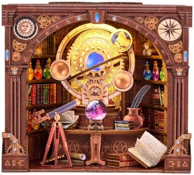 Book Nook Kit, Simple Booknook Bookend, Miniature Dollhouse House Kit by ETKVR