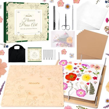 Aboofx Extra Large Flower Press Kit for Adults, 15"x 15" 6 Layers Wooden Flowers Pressing for DIY Easter Theme Pressed Flowers Art, Big Flower Preservation Kit for Frame Bookmark Resin Craft Projects by Aboofx