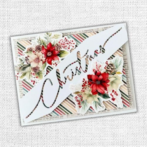 Scrapbooking Die-Cuts, Christmas Metal Cutting Dies for Card Making, Paper Craft Punch Template, Background Embossing Stencils, DIY Album Décor (Merry christmas-15.93x9.08cm) - Image 4