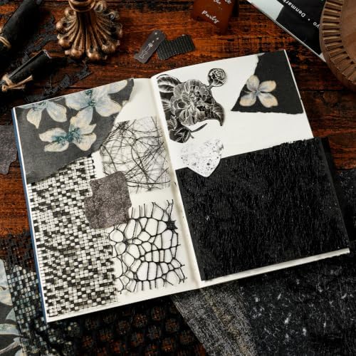 50 Sheets Black Textured Scrapbook Paper,Junk Journal Scrapbooking Supplies - Image 4