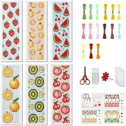FREEBLOSS 6 Set Cross Stitch Bookmark Kit Stamped Cross Stitch Kit by FreeandCreativeCraftsArt
