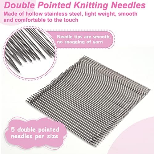 Aeelike Double Pointed Knitting Needles Set, Short Straight Needle, 11 Size - Image 3