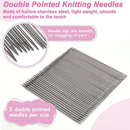 Aeelike Double Pointed Knitting Needles Set, Short Straight Needle, 11 Size - Image 3
