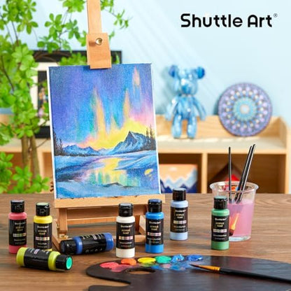 Shuttle Art Color Change Acrylic Paint Set, 16 Colors Chameleon Colors Acrylic Paint in Bottles (60ml/2oz), Non-Toxic for Artists, Beginners and Kids on Rocks, Crafts, Canvas, Wood, Fabric, Ceramic - Image 2