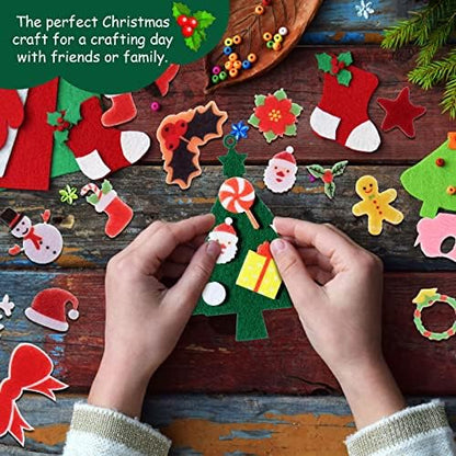 Tatuo 24 Kits Christmas Felt Ornament DIY Crafts, Tree Socks Bells Santa - Image 7
