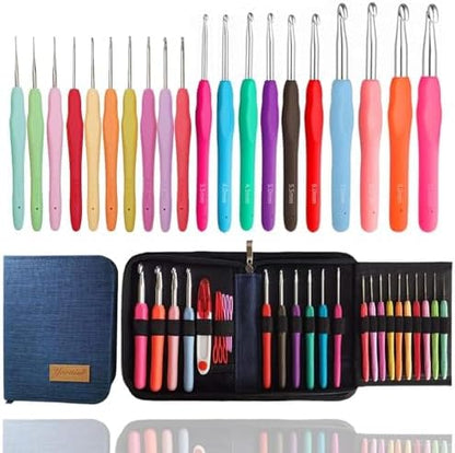 Yarniss 20 Size Crochet Hooks 0.5mm-10mm,Ergonomic Hook for Arthritic Hand by Yarniss