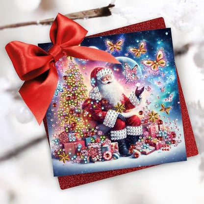 Christmas DIY Diamond Greeting Cards Set, 5D DIY Diamond Art Painting Christmas Style Greeting Card, DIY Christmas Card Making Kits for Family Friends Handmade Gift-#15-Christmas - Image 2