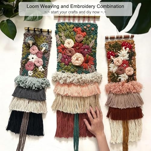 Weaving Loom Kit,Wooden Multi-Craft Weaving Loom Tapestry Loom Large Frame 9.85x 15.5inch,DIY Hand-Knitting Weaving Machine with Loom Stick Bar for Kids, Adult and Beginners Handcraft Loom - Image 7