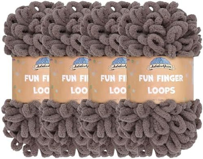 JubileeYarn Fun Finger Loops Yarn - Cacao - 4 Skeins by BambooMN