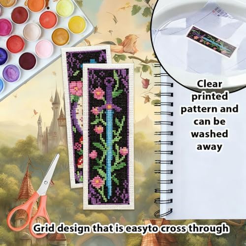 ORIGACH 6 Set Fairy Tale Fantasy Cross Stitch Bookmark Kit for Beginner - Image 3