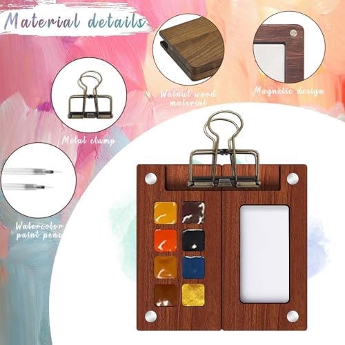 Travel Watercolor Paint Set - Pocket 8-Color Mini Paint Kit with Sketch Pad - Image 2